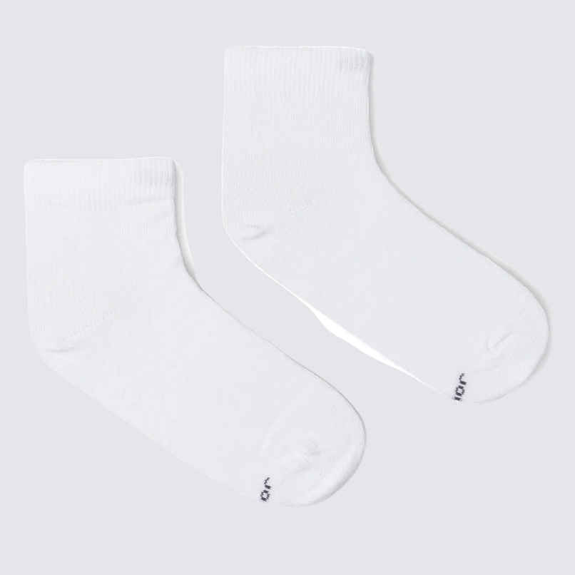 Jockey Unisex Solid Cotton, Nylon and Elastane Ankle Length Socks | White | 9 - 10 years
