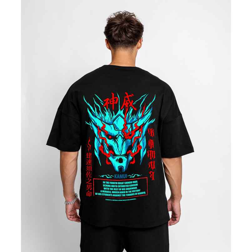 De Tees Men's Oversize T-shirt | M-OST-BLACK-KAMU | Black - S