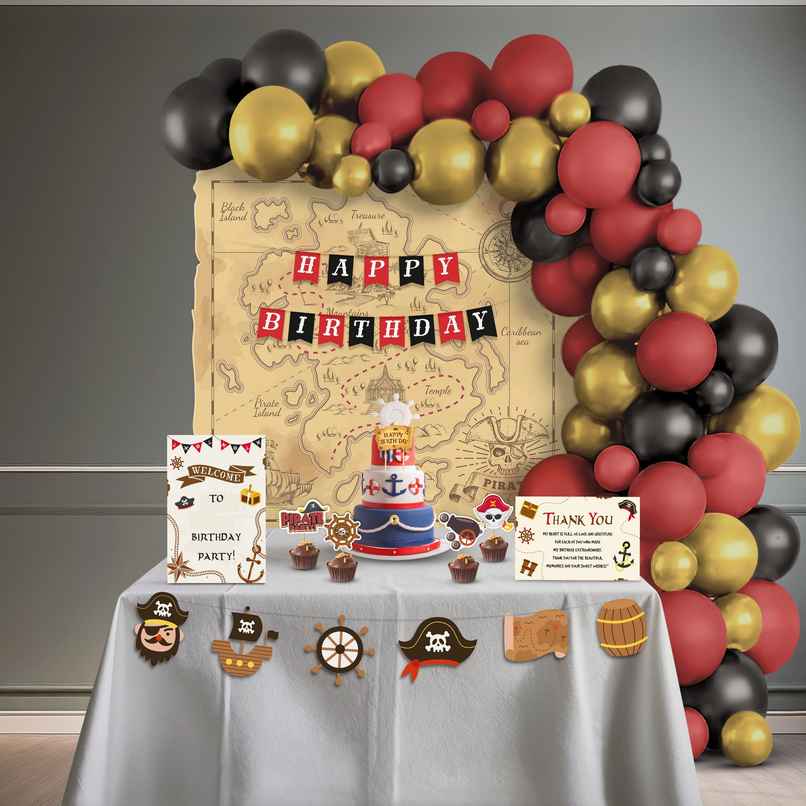 Just Party Pirates Theme Birthday Decoration Kit - Pack Of 100