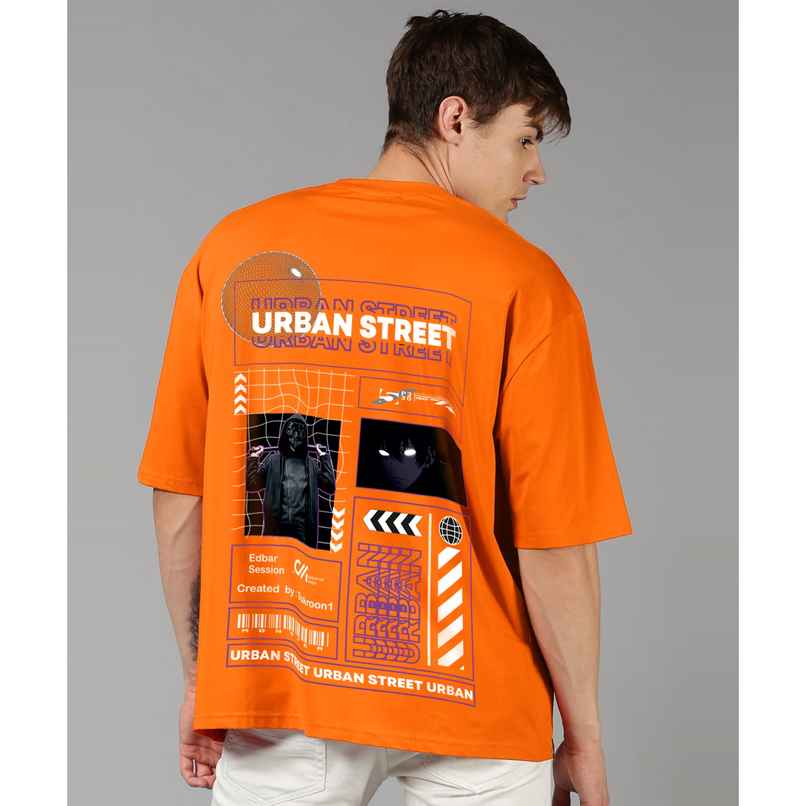 De Tees Men's Oversize T-shirt | M-OST-ORANGE-URBAN-STREET | Orange - S