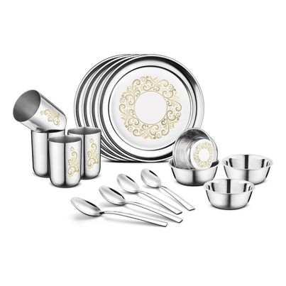 Jensons 16 Pcs Dinner Set Lazer Rangoli