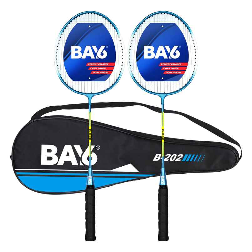 BAY6 B-202 Aluminium Badminton Set | 2 Rackets with Full Cover |