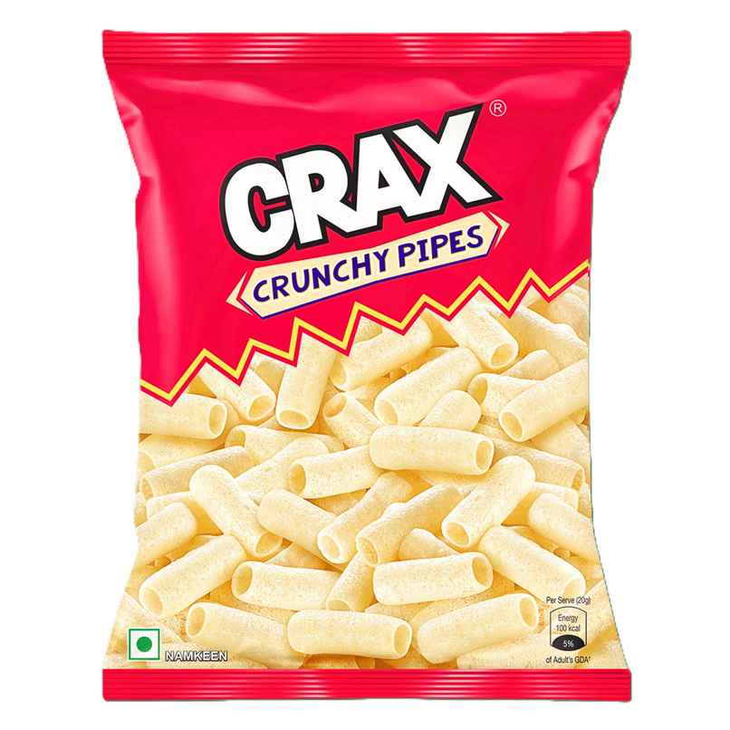 Crax Crunchy Pipes Salted Puff Snacks | Light & Crispy Crax Crunchy Pipes Salted Puff Snacks | Light & Crispy
