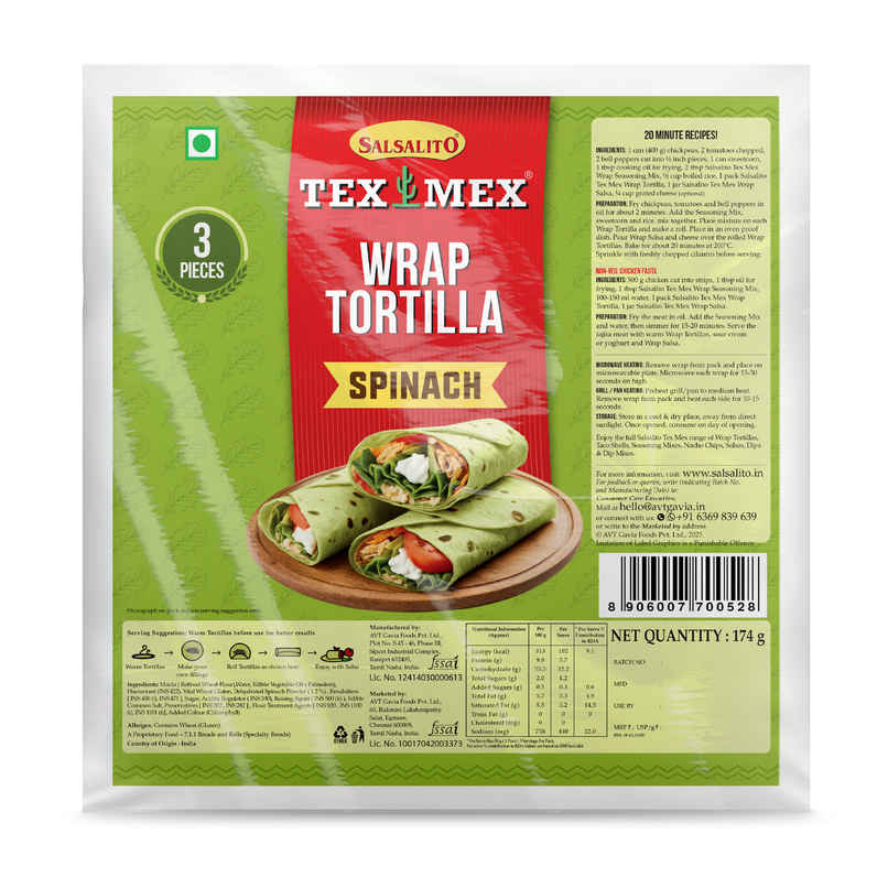 Tex Mex Salsalito Sprinach Tortilla Wrap Tex Mex Salsalito Sprinach Tortilla Wrap