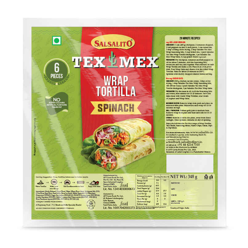 Tex Mex Salsalito Spinach Tortilla Wrap Tex Mex Salsalito Spinach Tortilla Wrap