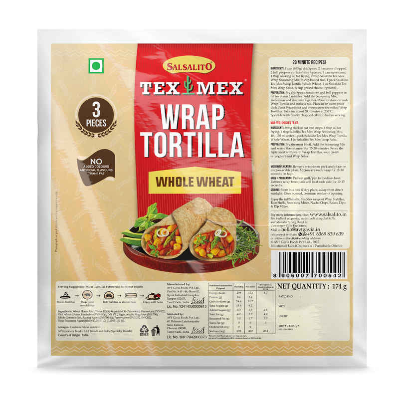 Tex Mex Salsalito Wrap Tortilla- Whole Wheat