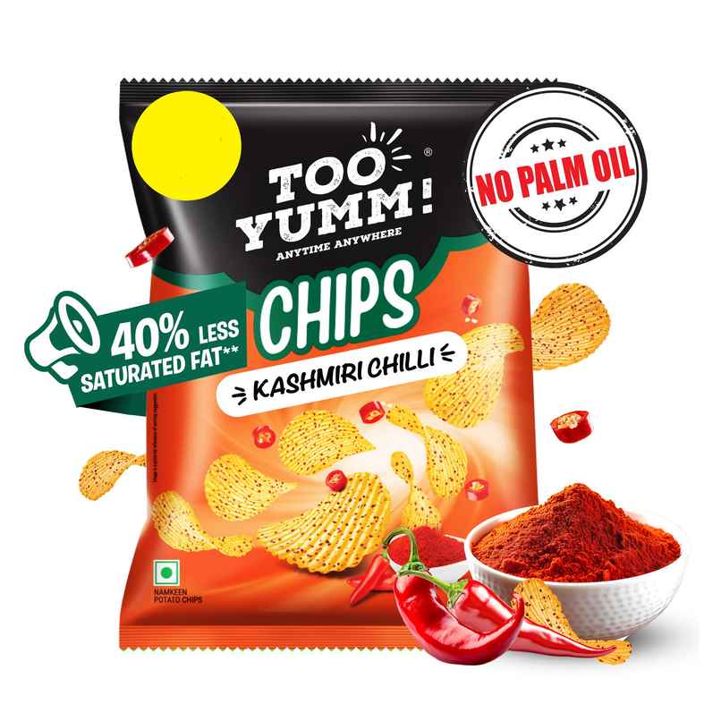 Too Yumm! Kashmiri Chilli Spicy Potato Chips| No Palm Oil Snacks Too Yumm! Kashmiri Chilli Spicy Potato Chips| No Palm Oil Snacks