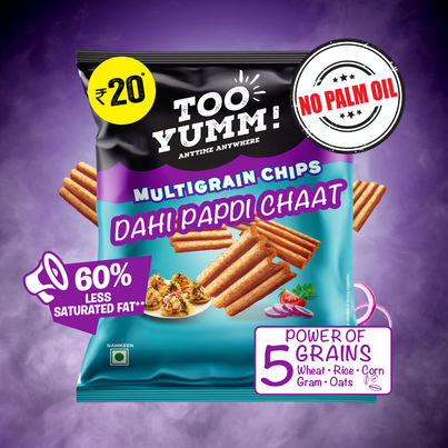 Too Yumm! Dahi Papdi Chaat Multigrain Healthy Chips High Protein Crunchy Crisps