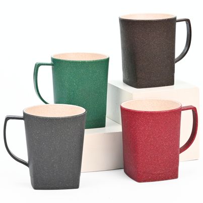 Eha Earth Friendly Duo Coffee Mug | 300 ml | Set Of 4 - Assorted