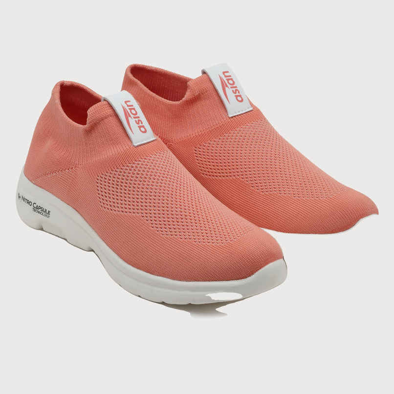 Asian Women s Sunshine Peach Laceless Shoes | UK-7 Asian Women s Sunshine Peach Laceless Shoes | UK-7