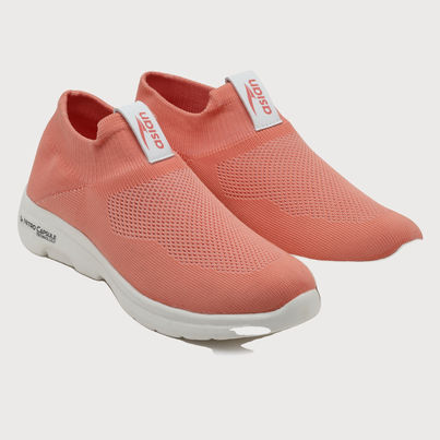 Asian Women s Sunshine Peach Laceless Shoes | UK-7 Asian Women s Sunshine Peach Laceless Shoes | UK-7
