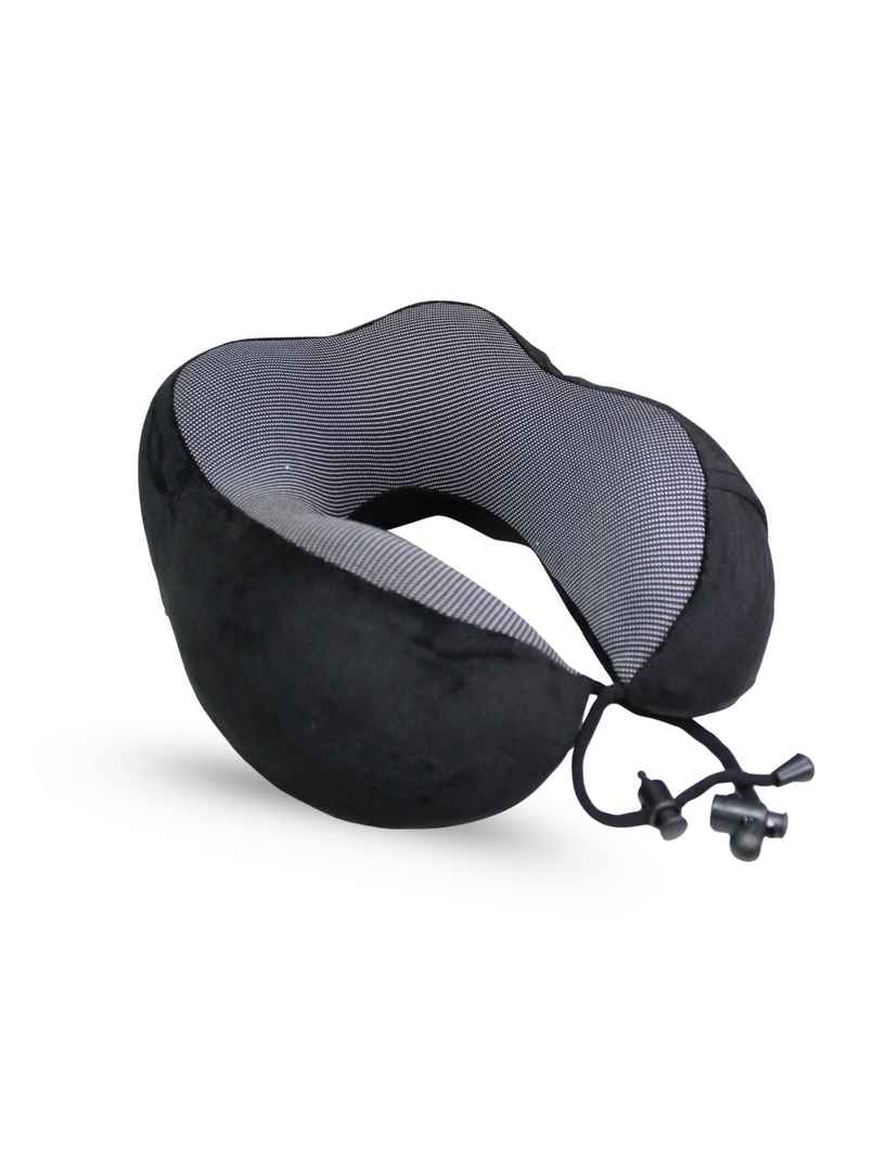 Calvadoss Memory Foam Travel Neck Pillow - Ergonomic Comfort | Black