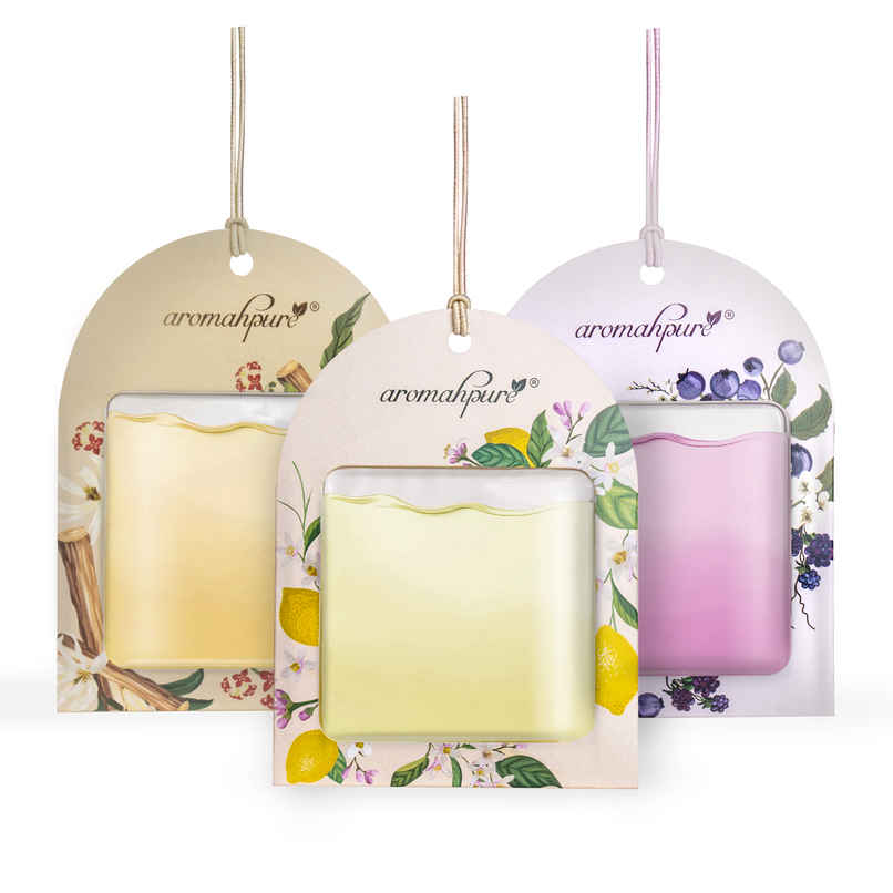 Aromahpure Gel Wink Car Perfume - Lemon | Sandalwood | Berry | Pack of 3 | 30 Days Aromahpure Gel Wink Car Perfume - Lemon | Sandalwood | Berry | Pack of 3 | 30 Days