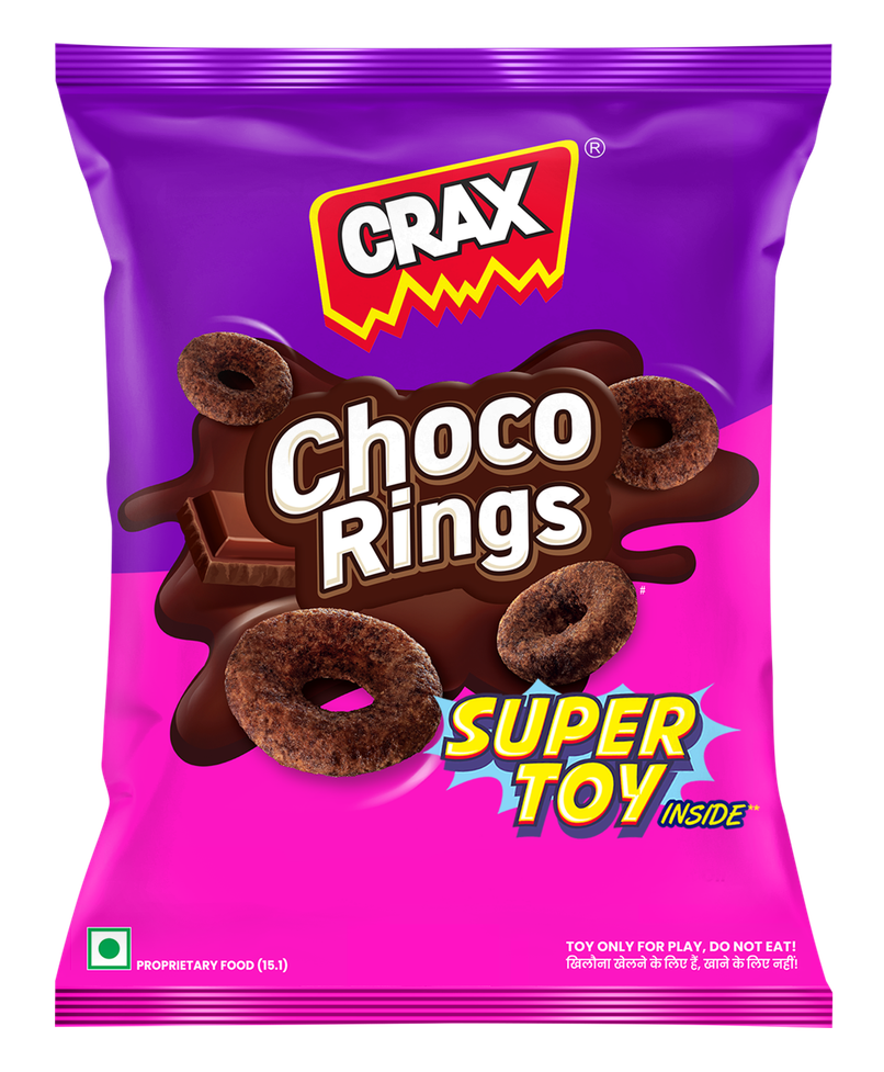 Crax Choco Rings Puff Snacks with Super Toys (Chocolate Rings)