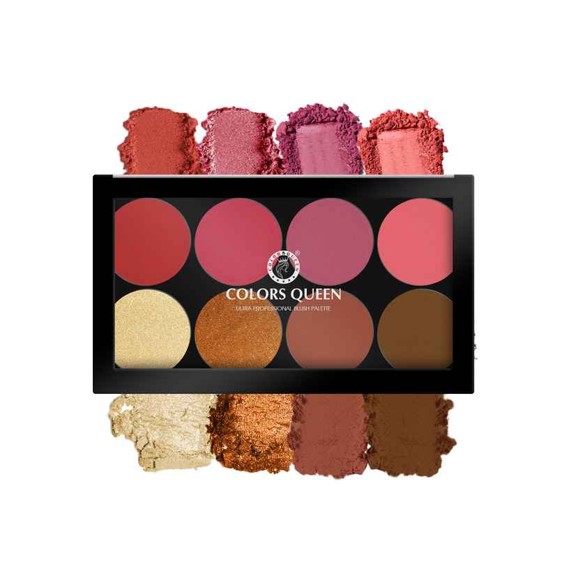 Colors Queen Ultra Professional Blush Palette with Shimmer Highlighters and Contour | Shade | 01