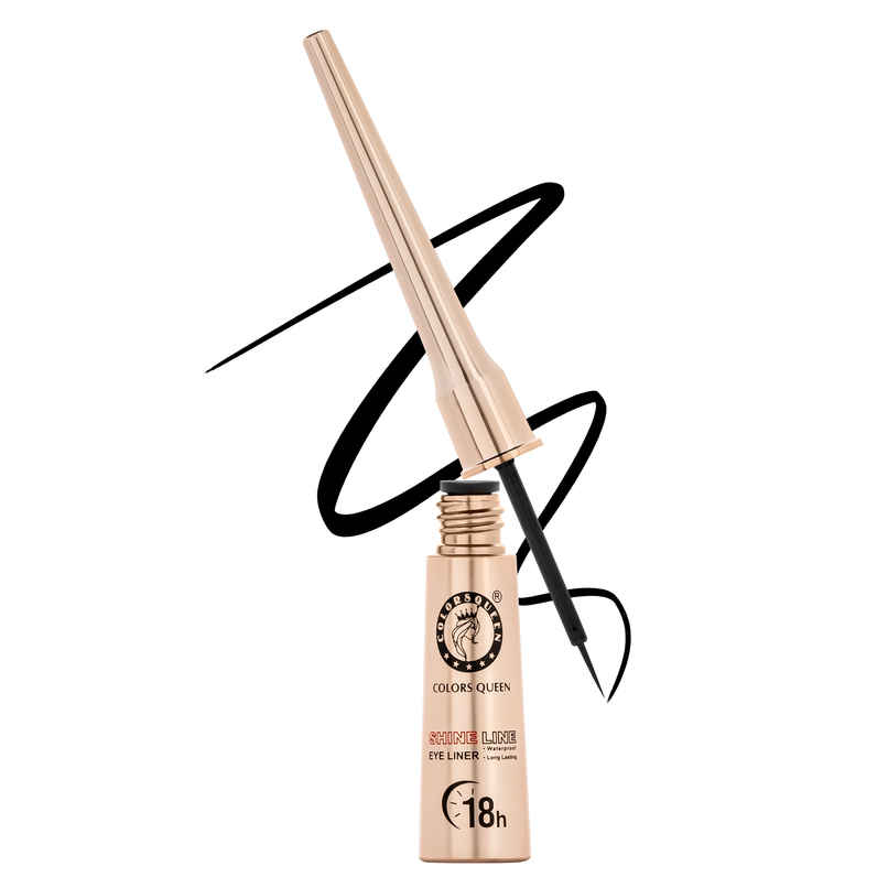 Colors Queen Black shine line Eyeliner | Matte Finish, up to 12 Hrs | Waterproof | One Stroke Glide Colors Queen Black shine line Eyeliner | Matte Finish, up to 12 Hrs | Waterproof | One Stroke Glide