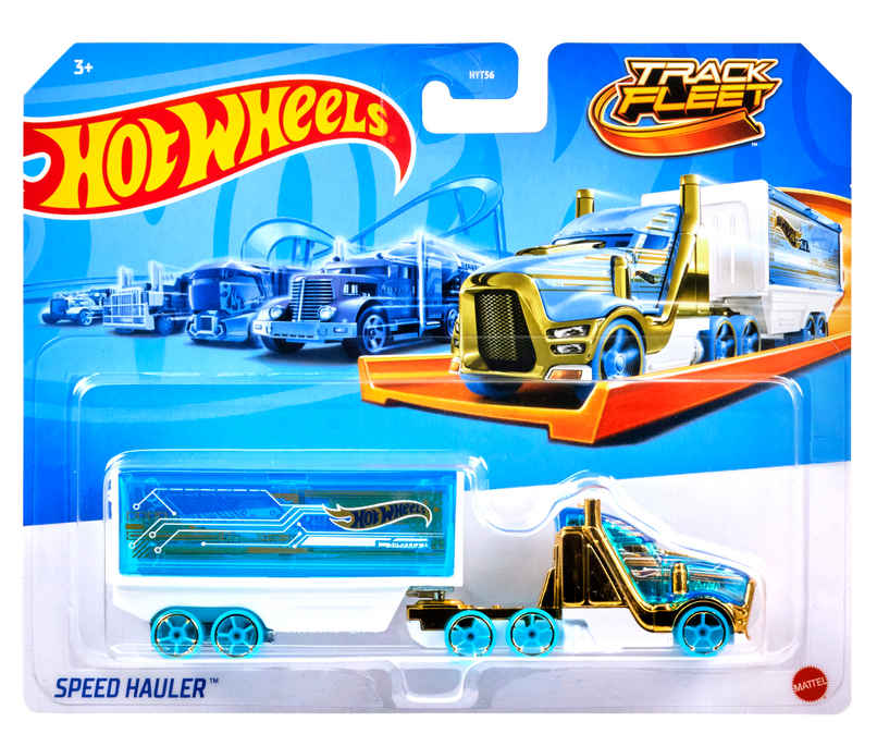 Hot Wheels Track Fleet, Die-Cast Toy Vehicle, Combined Cab Trailer That Works On Tracks | Toys May Vary