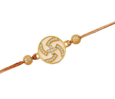 Religious Swastika Designer Rakhi for Brother | Designer Rakhis with Roli Chawal Pack (eCraftIndia) Religious Swastika Designer Rakhi for Brother | Designer Rakhis with Roli Chawal Pack (eCraftIndia)