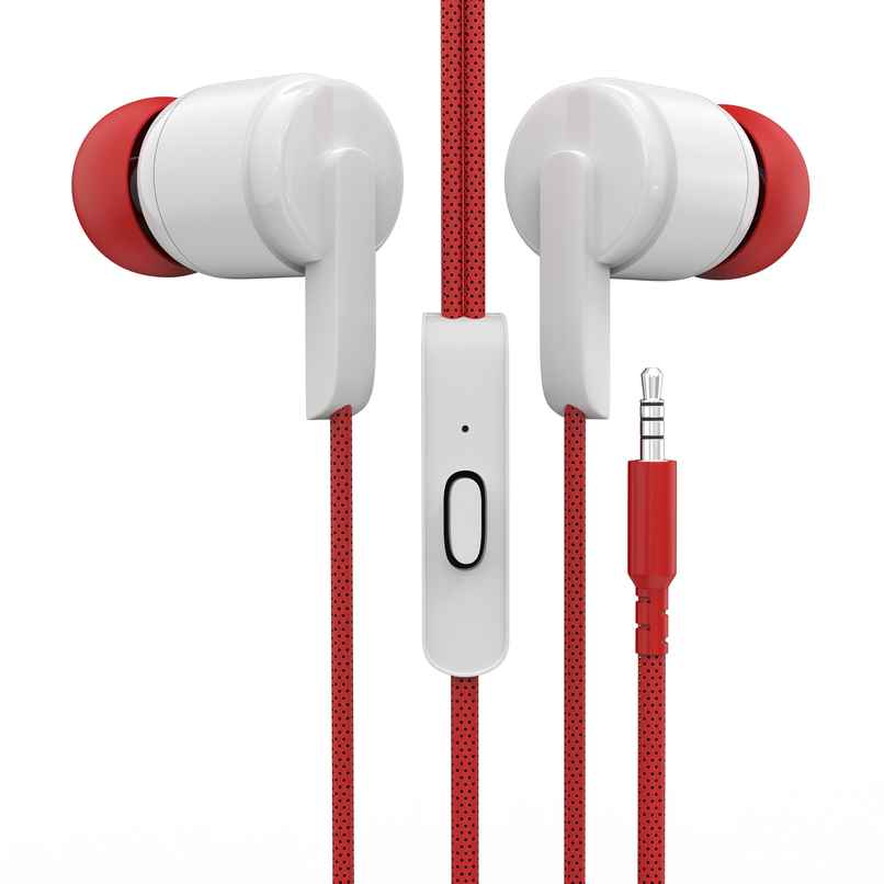 Aroma HF505 Clear Hi-Fi Sound | Deep Bass Wired Earphone with Mic | Red - 3.5 mm Jack