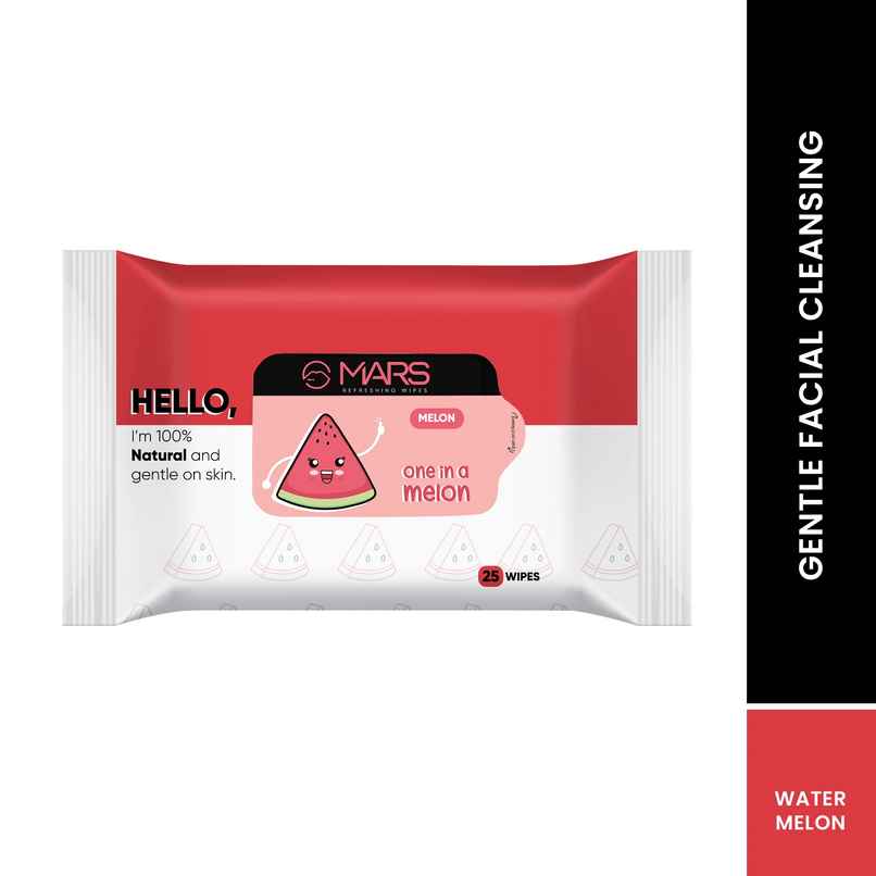 MARS Cosmetics Refreshing Wet Wipes For Face Watermelon | 25 Pulls Per Pack