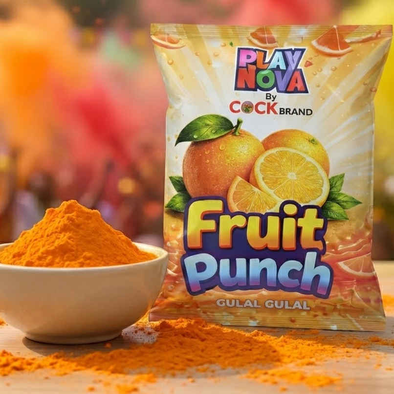 Playnova Fruit Punch Herbal Gulal Orange | Cock Combo