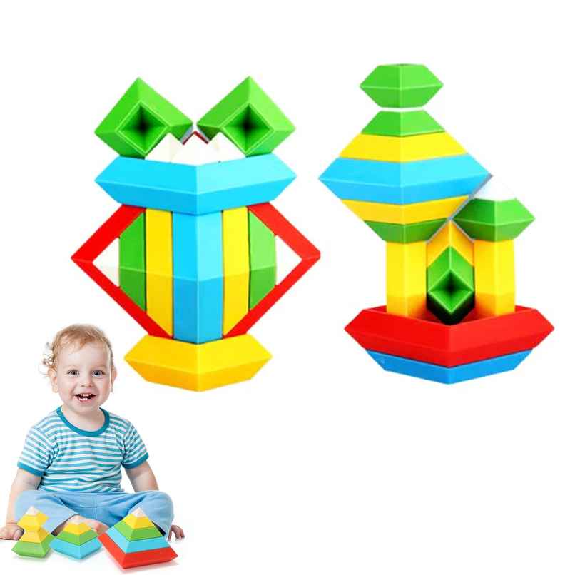 Kidology Shape Sorting Montessori Sensory Toys with Colorful Blocks Cube | 15pcs