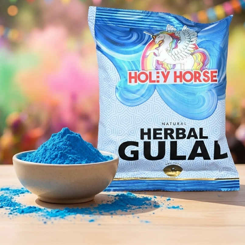 Holy Horse Herbal Holi Gulal | Blue | Cock Holy Horse Herbal Holi Gulal | Blue | Cock