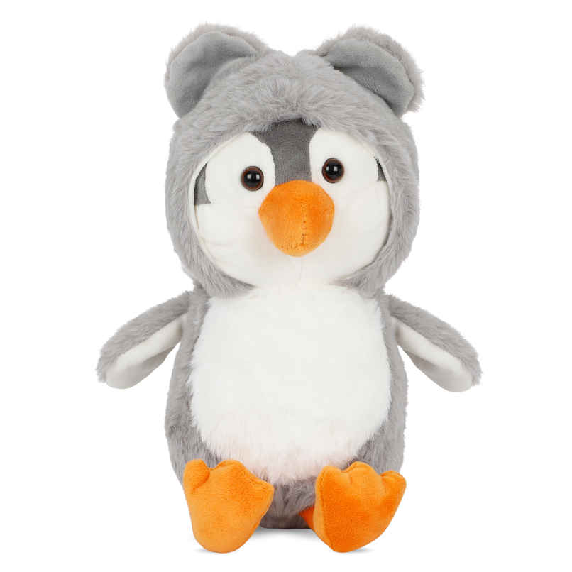 Mirada Grey Super Soft Hoodie Penguin Soft Toy - 25Cm