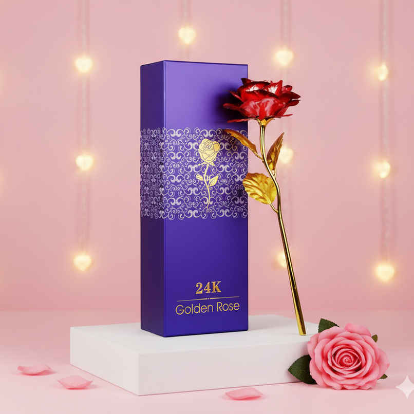 Gold Plated Rose Flower Keepsake Gift Box Set | Perpetual Mart