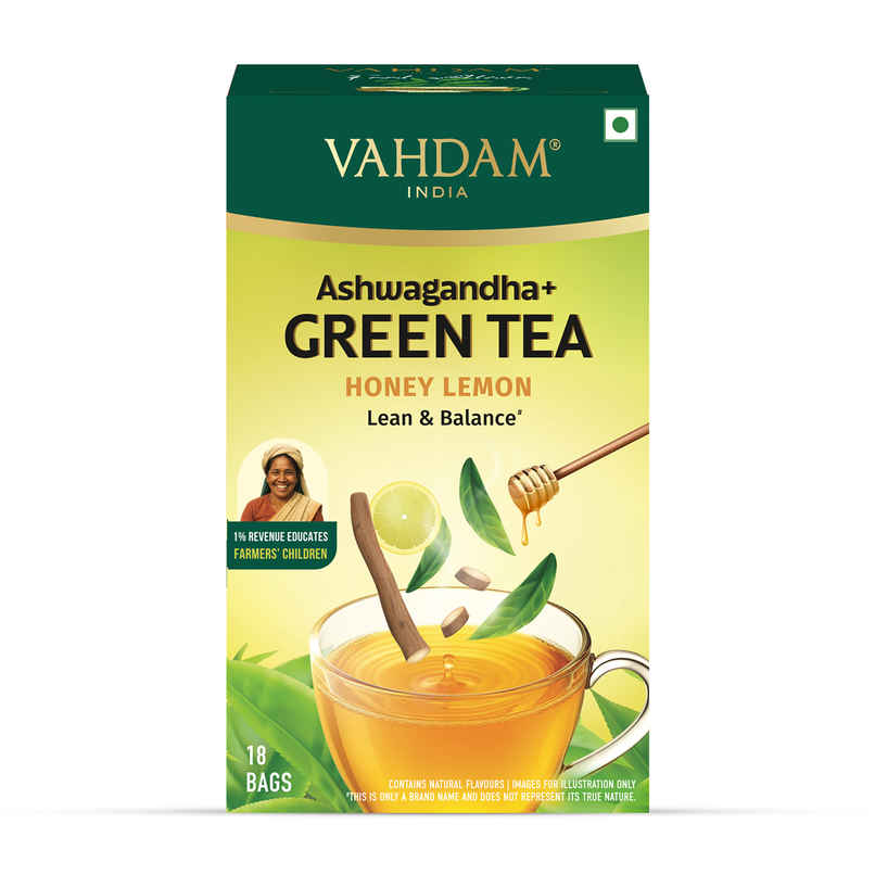 Vahdam Ashwagandha Green Tea Honey Lemon Vahdam Ashwagandha Green Tea Honey Lemon