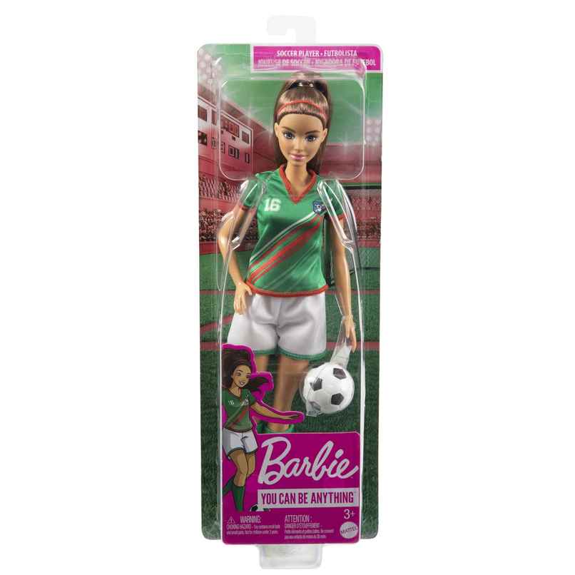 Barbie Soccer Doll - Brunette Ponytail|Colorful Uniform|Soccer Ball|Cleats|Tall Socks|Great Sports Barbie Soccer Doll - Brunette Ponytail|Colorful Uniform|Soccer Ball|Cleats|Tall Socks|Great Sports