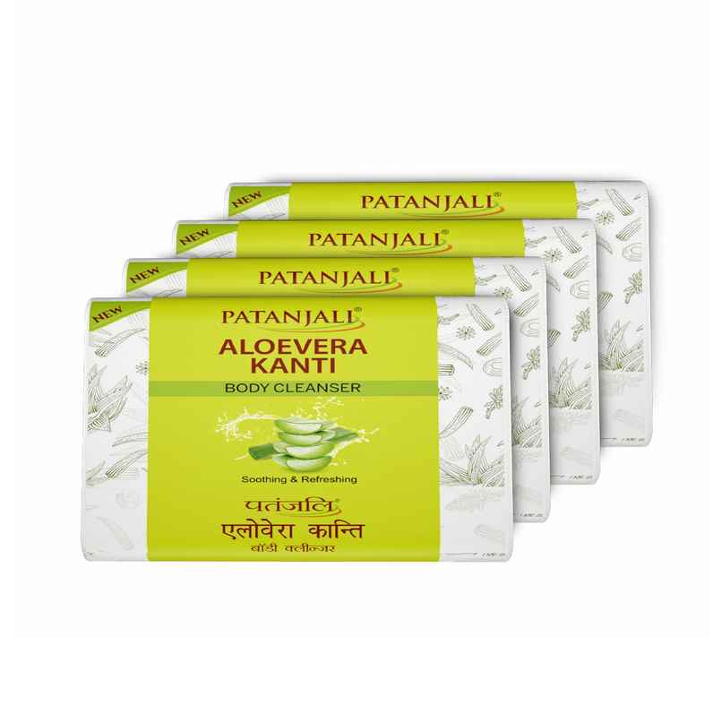 Patanjali Aloevera Kanti Body Cleanser Refreshing Bath Soap Aloe Bathing Bar