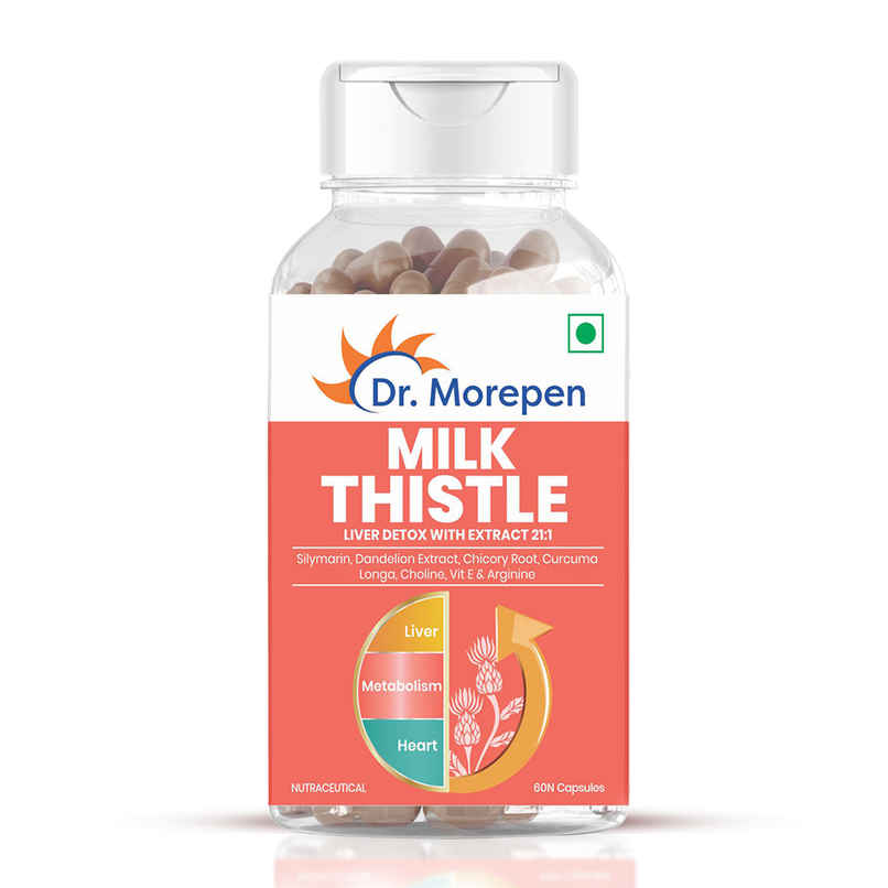 Dr. Morepen Milk Thistle+ Helps in Liver Detox with Extract 21:1