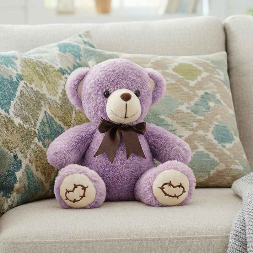 Kidology Cute Teddy Plush Stuffed Toy | Purple - 20 cm
