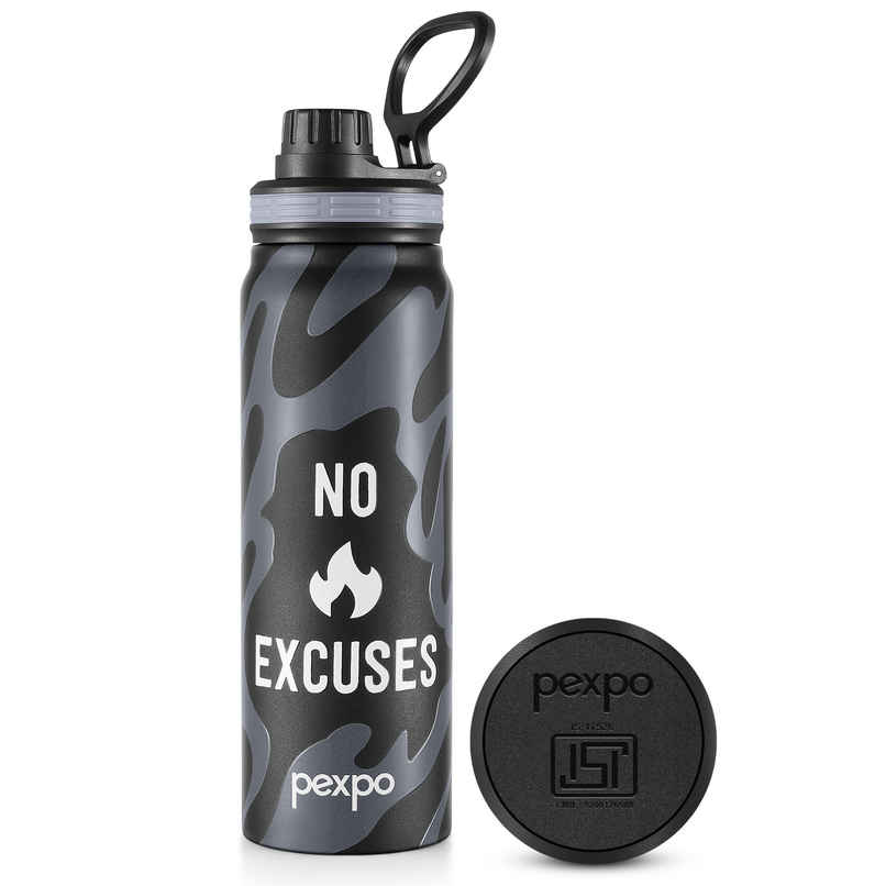 Pexpo Austin 800 ISI Certified Stainless Steel Vacuum Insulated Flask | Knight Black | 740 ml Pexpo Austin 800 ISI Certified Stainless Steel Vacuum Insulated Flask | Knight Black | 740 ml