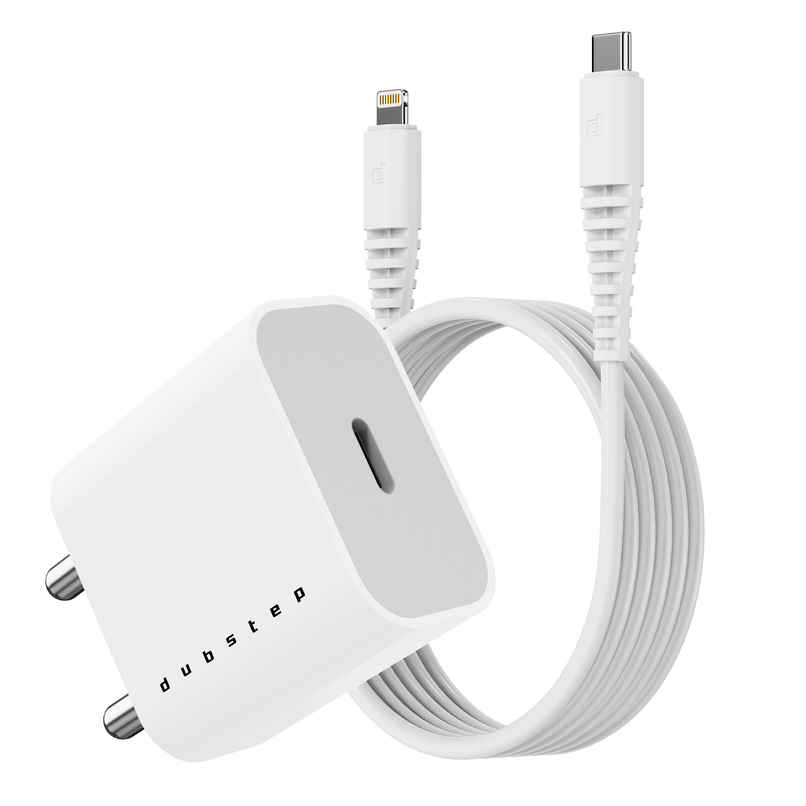 Dubstep Sprint 20W USB-C Charger | All Fast Charging Technologies (With Type-C To L Cable - White