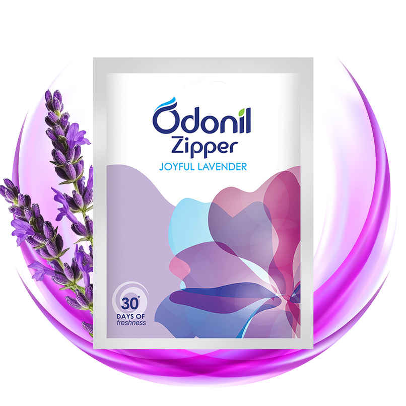 Odonil Joyful Lavender Zipper Bathroom Air Freshener