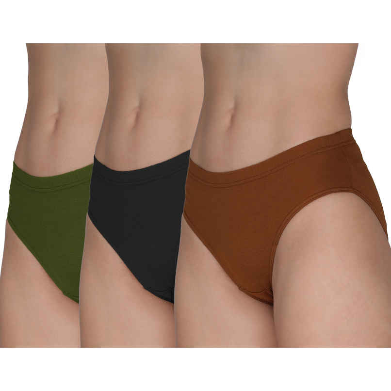 Amul Comfy Women's Cotton Plain Panty | Inner Elastic | Assorted - 100 cm