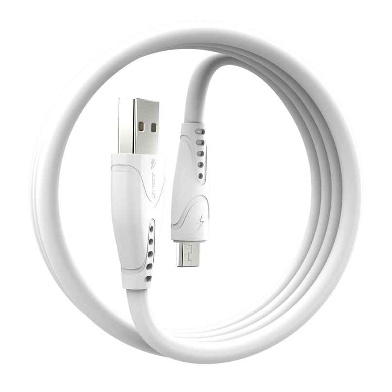 Aroma Electronic UC11 - 2.4 Amp USB-A to Micro USB | 1 m Fast Charging Data Cable | White