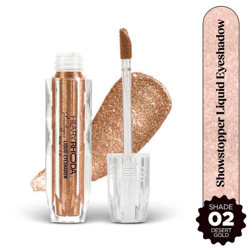 Hilary Rhoda Showstopper Liquid Eyeshadow | Gel-Based Formula | Desert Gold - Shade 02