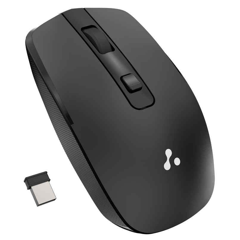 Ambrane Wireless Mouse with 2.4GHz, USB Nano Dongle, Silent Click, Optical Orientation Click Wheel, 4 Buttons, 1600 Adjustable DPI, Both Hand Use, Compatible with PC, Mac, Laptop (Sliq 3) - Black Ambrane Wireless Mouse with 2.4GHz, USB Nano Dongle, Silent Click, Optical Orientation Click Wheel, 4 Buttons, 1600 Adjustable DPI, Both Hand Use, Compatible with PC, Mac, Laptop (Sliq 3) - Black