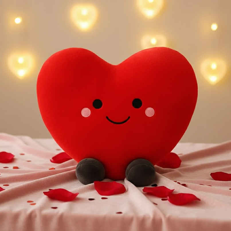 Fablue Red Love Heart Plush Huggable Romantic Pillow Soft Toy for Kids & Adults