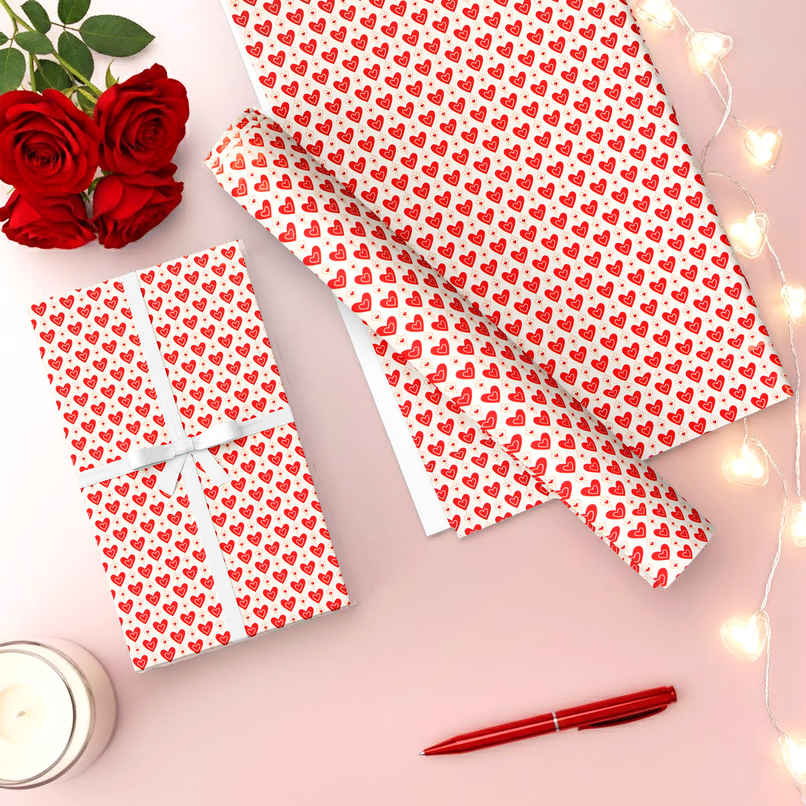 Heart in Heart Gift Wrapping Paper | Mad Over Prints