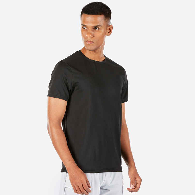 Decathlon | Domyos Men's Regular Fit Cotton T-shirt - Black - XL Decathlon | Domyos Men's Regular Fit Cotton T-shirt - Black - XL