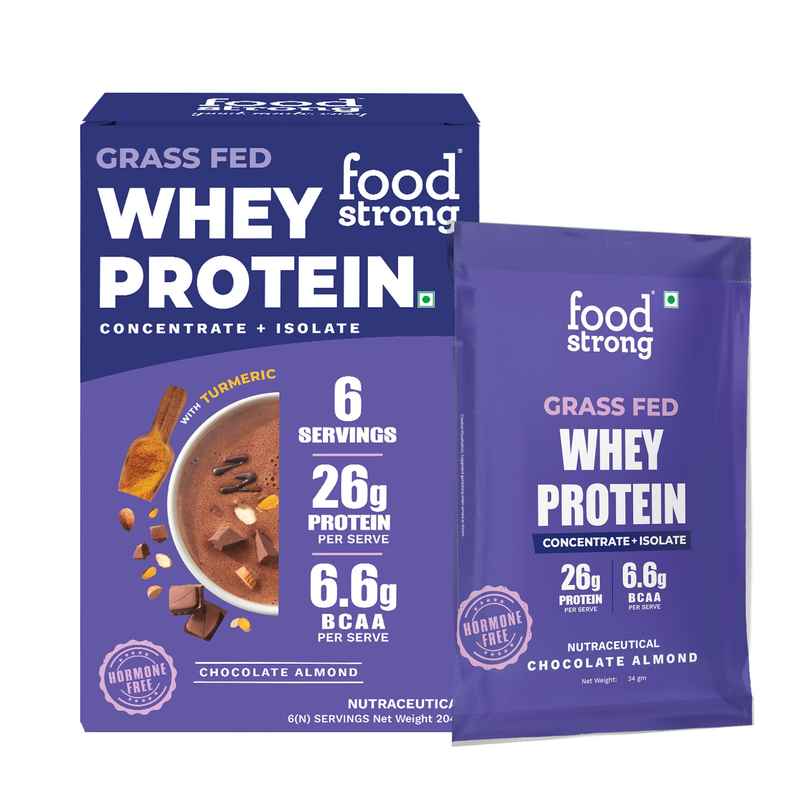 FOODstrong Whey Protein Powder | Concentrate - Isolate | Chocolate Almond | Hormone Free