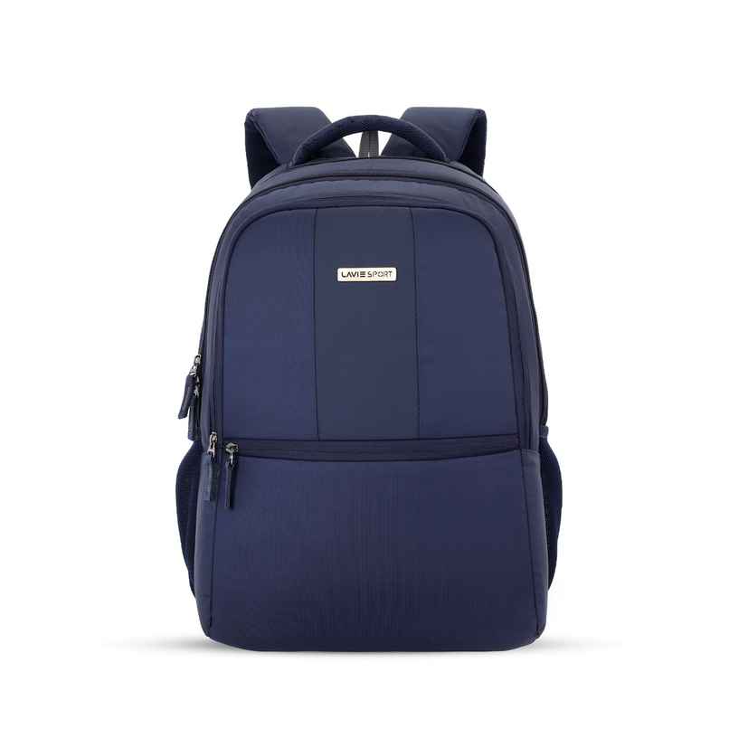 Lavie Sport Unisex Solid Polyester Laptop Backpack | Navy | M | (31.5 x 19 x 47 cm)