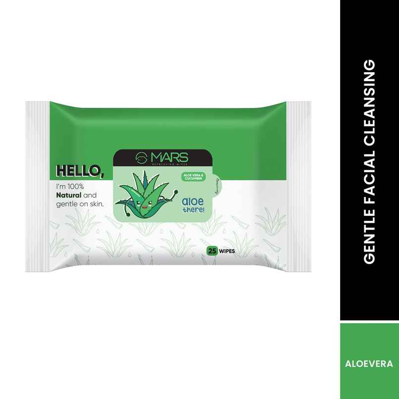 MARS Cosmetics Refreshing Wet Wipes For Face Aloevera | 25 Pulls Per Pack