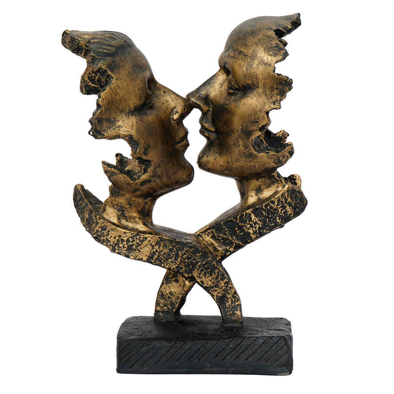 eCraftIndia Golden Polyresin Antique Finish Woman and Man Kissing Each Other | Couple Showpiece eCraftIndia Golden Polyresin Antique Finish Woman and Man Kissing Each Other | Couple Showpiece