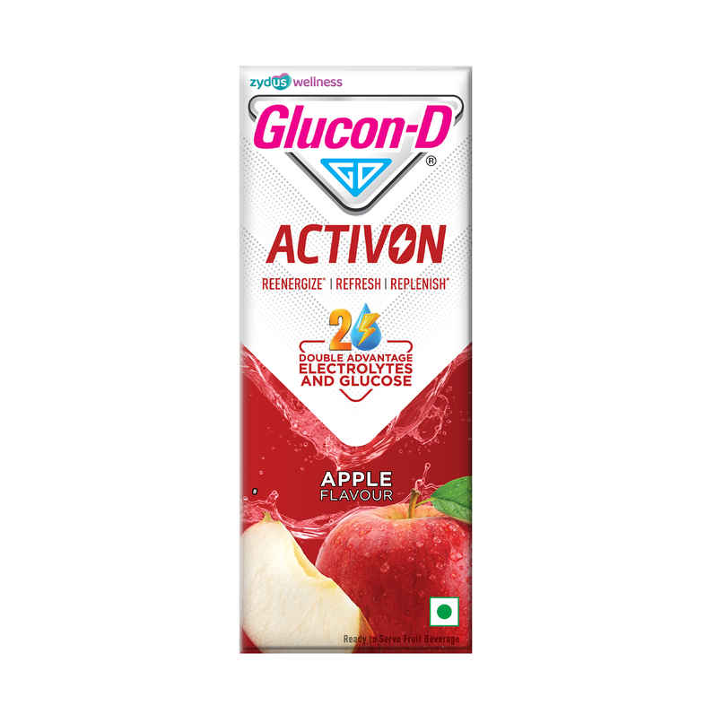 Glucon-D Activon Electrolyte Energy Drink | Apple Flavour