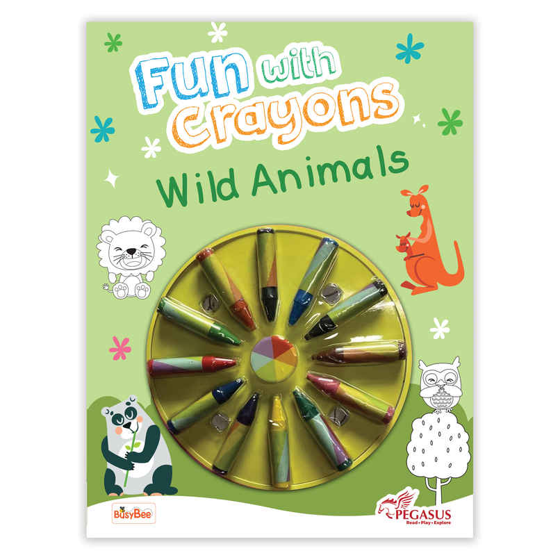 Pegasus Books Fun With Crayons | wild Animals